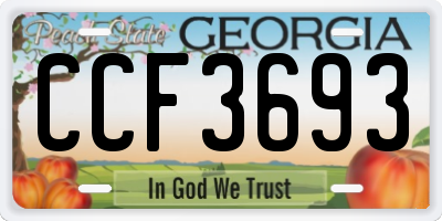 GA license plate CCF3693