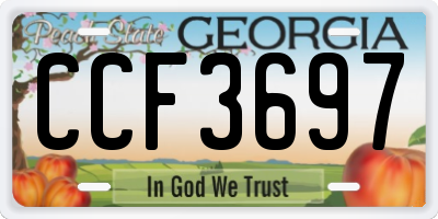 GA license plate CCF3697