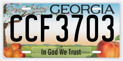 GA license plate CCF3703