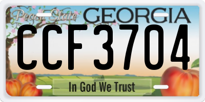 GA license plate CCF3704