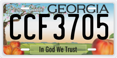GA license plate CCF3705