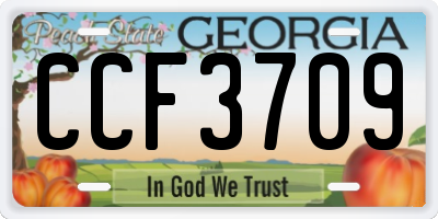GA license plate CCF3709