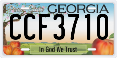 GA license plate CCF3710