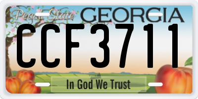 GA license plate CCF3711