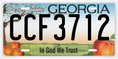 GA license plate CCF3712