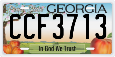 GA license plate CCF3713