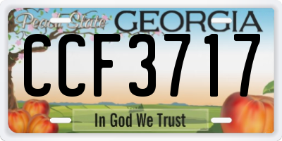 GA license plate CCF3717