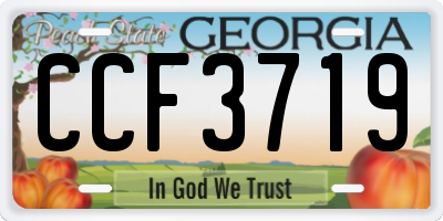 GA license plate CCF3719