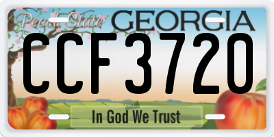 GA license plate CCF3720