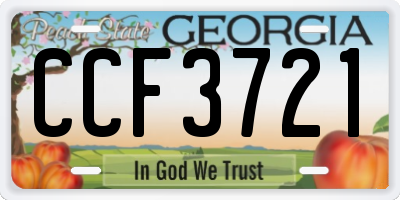 GA license plate CCF3721