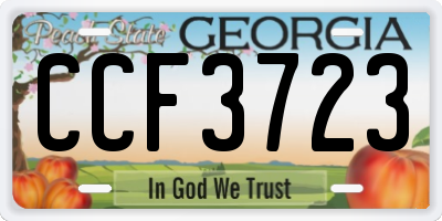 GA license plate CCF3723