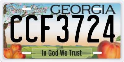 GA license plate CCF3724