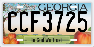 GA license plate CCF3725