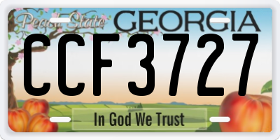 GA license plate CCF3727