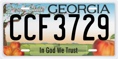 GA license plate CCF3729