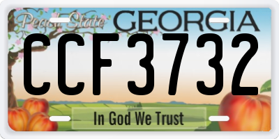 GA license plate CCF3732
