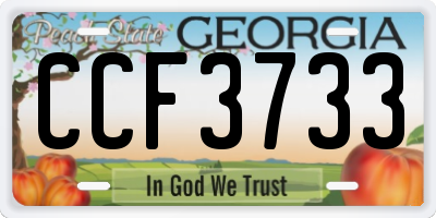 GA license plate CCF3733