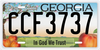 GA license plate CCF3737