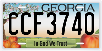 GA license plate CCF3740