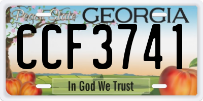GA license plate CCF3741