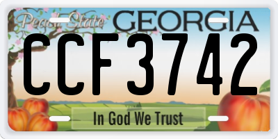 GA license plate CCF3742