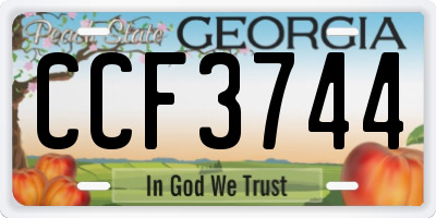 GA license plate CCF3744