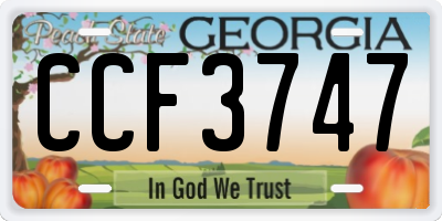 GA license plate CCF3747