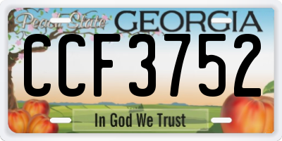 GA license plate CCF3752