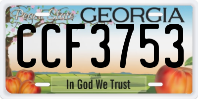 GA license plate CCF3753