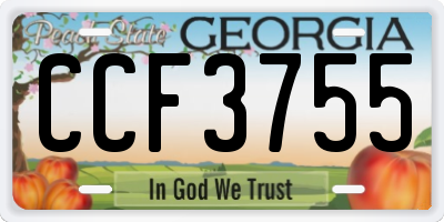 GA license plate CCF3755