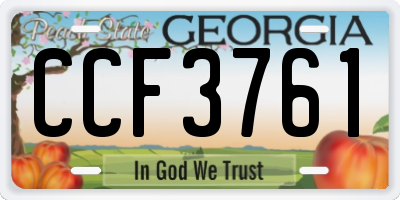 GA license plate CCF3761