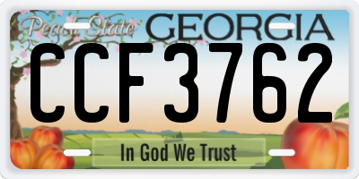 GA license plate CCF3762