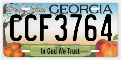 GA license plate CCF3764