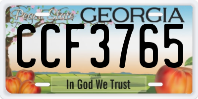 GA license plate CCF3765