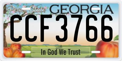 GA license plate CCF3766
