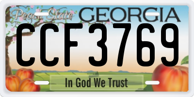 GA license plate CCF3769