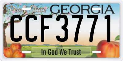 GA license plate CCF3771