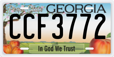 GA license plate CCF3772