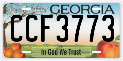 GA license plate CCF3773