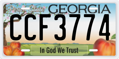 GA license plate CCF3774