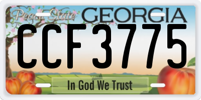 GA license plate CCF3775