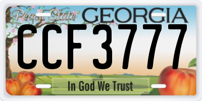 GA license plate CCF3777