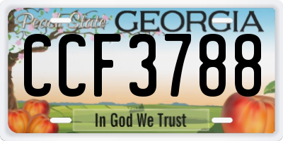 GA license plate CCF3788