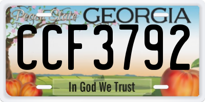 GA license plate CCF3792