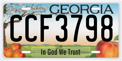 GA license plate CCF3798