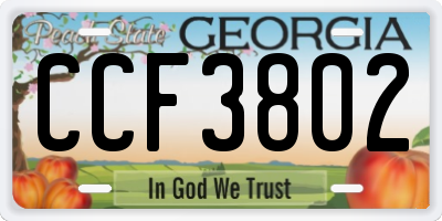GA license plate CCF3802
