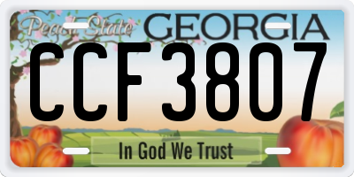 GA license plate CCF3807