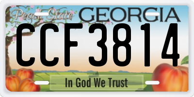 GA license plate CCF3814