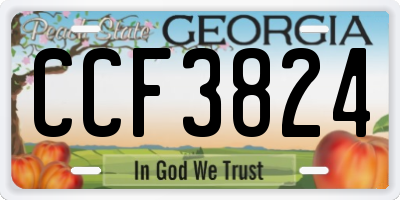 GA license plate CCF3824