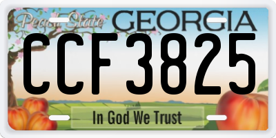 GA license plate CCF3825